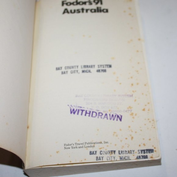 Fodor's 91 Australia Travel Guide 1991 Paperback book (bf) - Picture 6 of 7